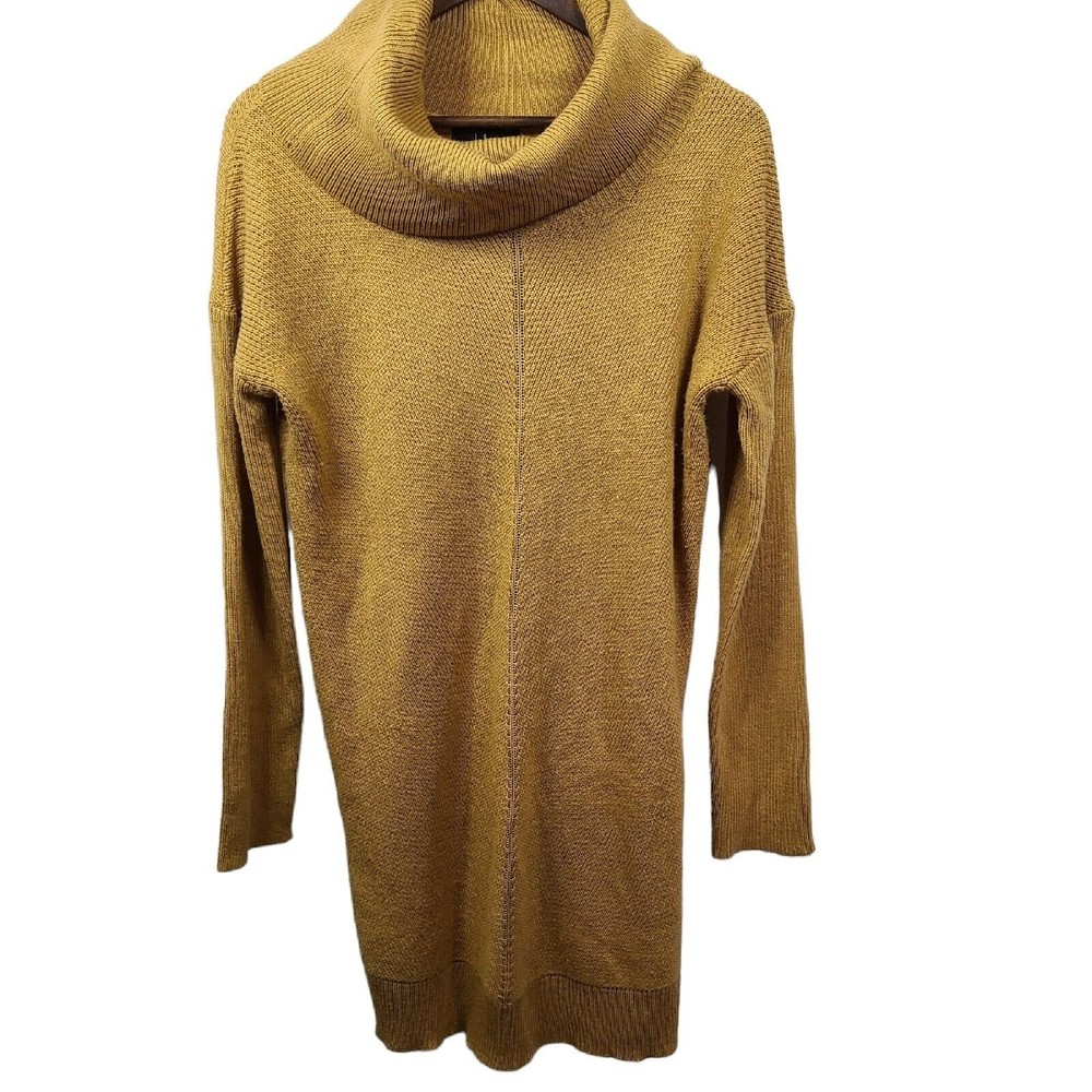 Lulus Mustard Yellow Cowl Neck Sweater Dress Womens XL